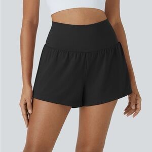 Halara Super High Waisted 2-in-1 Yoga Shorts – Black, Size Small– Never Worn